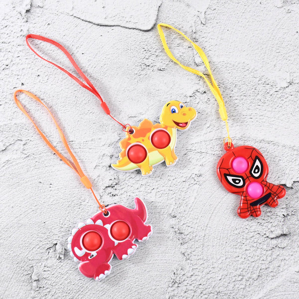 Silicone Push Pop Bubble Fidget Toy Keychain (1 Pc)