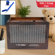 Wooden Money / Piggy Bank, Money Box (1 Pc / 1 Emoji Pan)